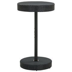 Garden Bar Set Black PE rattan Medium Footrest Garden Bar Set