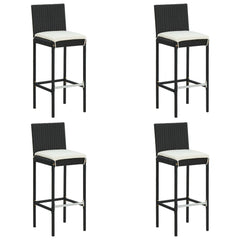 Garden Bar Set Black PE rattan, powder-coated steel Standard