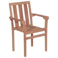 Garden Chair Set of 2 Warm wood with cream cushions