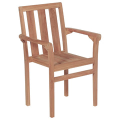 Patio Chair Set of 2 Teak wood, black cushions