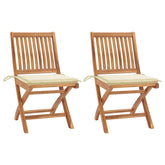 Garden Chair Set of 2 Natural Teak Solid teak wood Medium