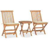 Outdoor Dining Set Natural teak wood Teak wood, Polyester Compact
