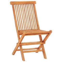 Bistro Set Natural Brown, Grey Cushions Teak Wood, Polyester Cushion
