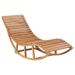 Sun Lounger Taupe Cushion Teak Wood, Polyester Standard