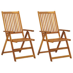 Garden Chair Set of 2 Gray Cushion, Natural Wood