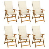 Garden Chair Set of 6 Brown, Cream