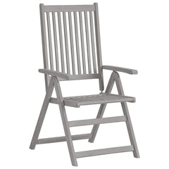 Garden Chair Set of 3 Grey wash Solid Acacia wood Standard