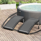 Solar Pool Heating Panel Set of 2 Black HDPE, PC, Aluminum Medium