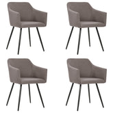 Dining Chair Set of 4 Taupe Fabric (100% polyester), metal Medium