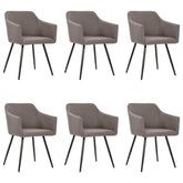 Dining Chair Set of 6 Taupe Polyester fabric, Metal Standard