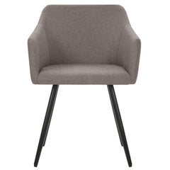Dining Chair Set of 6 Taupe Polyester fabric, Metal Standard