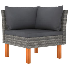 Garden Lounge Set Grey PE Rattan Standard Modular