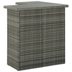 Garden Bar Set Grey Poly rattan, powder-coated steel, 100% polyester