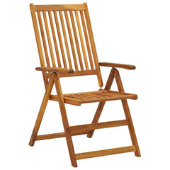 Garden Chair Set of 4 Wood Brown Solid Acacia wood, 100% polyester