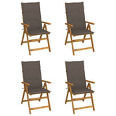 Garden Chair Set of 4 Taupe for cushion, natural wood for chair