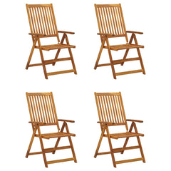 Garden Chair Set of 4 Taupe for cushion, natural wood for chair