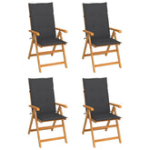 Garden Chair Set of 4 Wooden Teak wood with polyester cushions