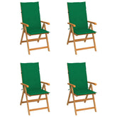 Garden Chair Set of 4 Teak Teak wood Standard Foldable