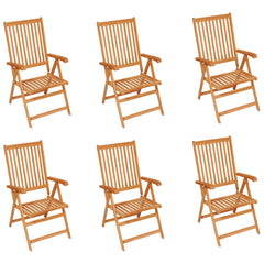 Garden Chair Set of 6 Natural Teak, Grey Fine sanded teak wood