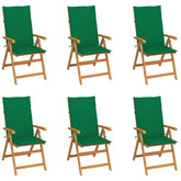 Patio Chair Set of 6 Teak Solid Teak Wood Standard Foldable