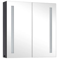 Bathroom Cabinet Anthracite MDF with melamine finish, glass Medium