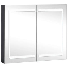 Bathroom Cabinet Anthracite MDF, Glass Medium Bathroom Cabinet