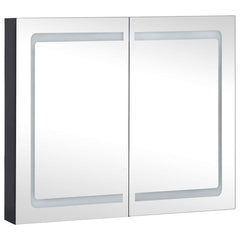 Bathroom Cabinet Anthracite MDF, Glass Medium Bathroom Cabinet