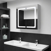 Bathroom Cabinet Anthracite MDF, Glass Medium Bathroom Cabinet