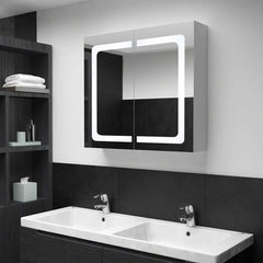 Bathroom Cabinet Anthracite MDF, Glass Medium Bathroom Cabinet