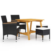 Dining Set Black, Cream White