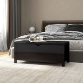 Storage Box High gloss black Engineered wood, faux leather, foam