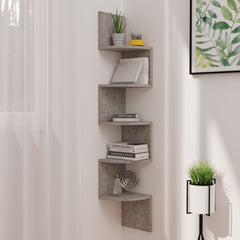 Wall Corner Shelf Concrete Grey Engineered Wood Medium