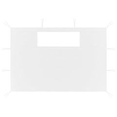 Two white gazebo sidewalls, one large and one small, with clear PVC windows.