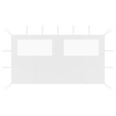 White gazebo sidewall, 13.1x6.6 ft, made of polyester with two clear windows.