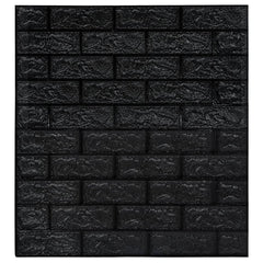 Black self-adhesive 3D brick wallpaper panels, 40 pieces.