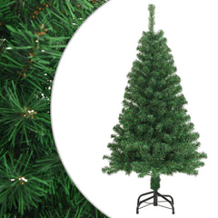 4ft green artificial Christmas tree with thick PVC branches and a sturdy metal stand.