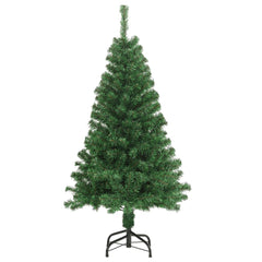 4ft green artificial Christmas tree with thick PVC branches and sturdy metal stand.