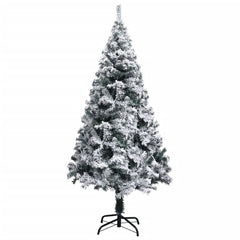 4ft green PVC Christmas tree with snow-dusted branches and sturdy steel stand.