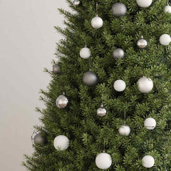 Christmas Ball Set Set of 61 Shiny white Plastic Various sizes