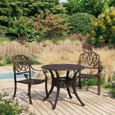 Bistro Set Bronze Cast Aluminum Standard Bistro Set Round