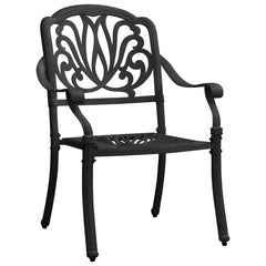 Bistro Set Black Cast Aluminum Standard Durable Bistro Set