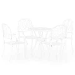 Bistro Set White Cast Aluminum Medium Durable Bistro Set