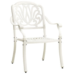 Bistro Set White Cast Aluminum Medium Durable Bistro Set