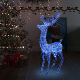 6 ft blue acrylic Christmas reindeer with 250 LED lights, suitable for indoor or outdoor use.