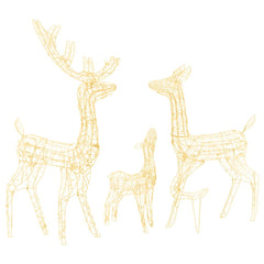 Reindeer Family Warm White Acrylic Large Reindeer Family Oblong