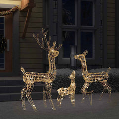 Reindeer Family Warm White Acrylic Large Reindeer Family Oblong