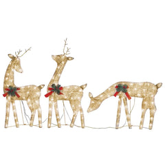 Christmas Reindeer Family Set of 3 Gold Fabric, steel Large