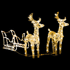 Reindeer And Sleigh Christmas Decoration Warm white