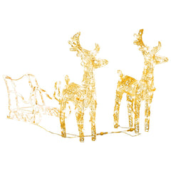 Reindeer And Sleigh Christmas Decoration Warm white