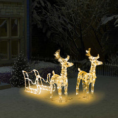 Reindeer And Sleigh Christmas Decoration Warm white